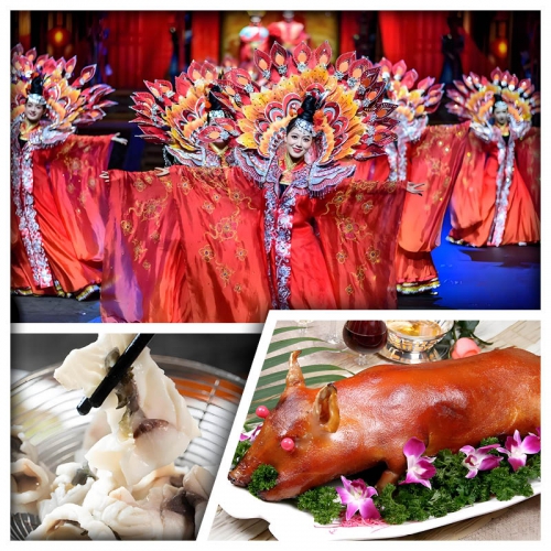 D線-(單程深中)廣東千古情歌舞SHOW、美味園脆鯇火鍋、原隻脆皮乳豬、鮑你有米沖浪魚純玩美食3天