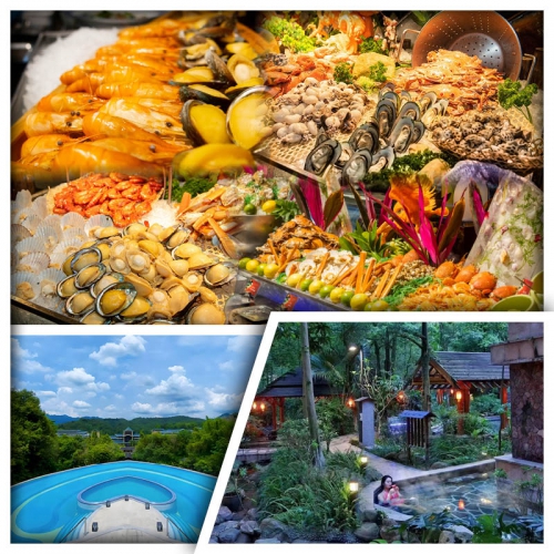 龍門地派溫泉度假村+惠州皇冠假日酒店 豪嘆2晚酒店海鮮自助餐 打卡酒店9大網紅點 純玩3天