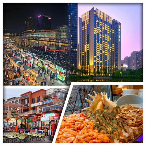 B線-（2人同行第2位-200）佛山南海瞻雲酒店 燈湖西街夜市 歎酒店自助晚餐、早餐、宵夜 純玩2天